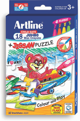 

Artline CS AL WC-18 Round Shaped Wax Washable Crayons(Set of 2, Multicolor)