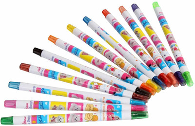 

Cloud9JP Round Shaped Wax Crayons(Set of 12, Multicolor)