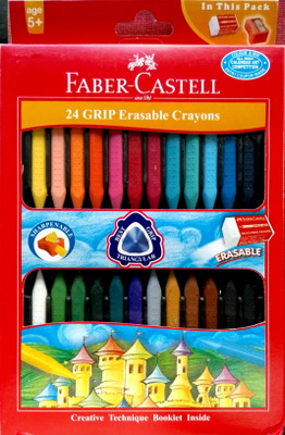 

Faber-Castell Erasable Triangular Shaped Plastic Crayons(Set of 1, Assorted Colours)