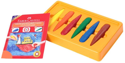 

Faber-Castell First Grip Crayons (Pack of 6)(Set of 6, Multicolor)