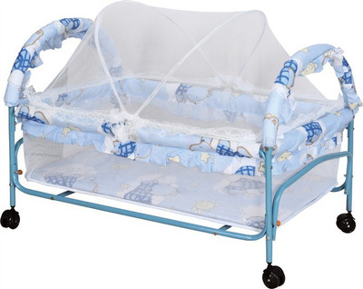 

Lilsta Baby Crib(Blue, White)