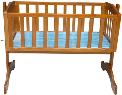

MeeMee Baby Wooden Cradle with Mosquito Net(Brown, Blue), Blue;brown