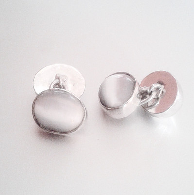 

Wadson Copper Cufflink Set(White, Silver), Silver;white