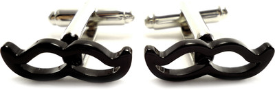50% OFF on Peluche Brass, Rhodium Plated Cufflink(Black)