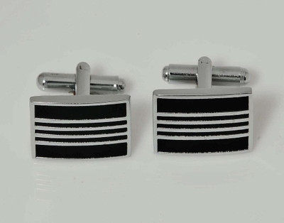

Tiekart Stainless Steel Cufflink(Black)