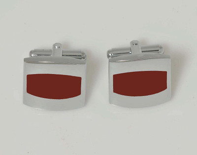 

Tiekart Stainless Steel Cufflink(Maroon)