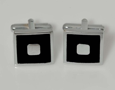 tiekart Stainless Steel Cufflink(Black)