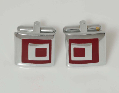 

Tiekart Stainless Steel Cufflink(Maroon)