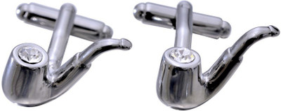 tiekart Stainless Steel Cufflink Set(Silver)
