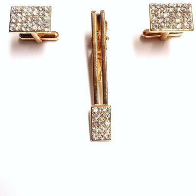 FirstBlush Alloy Cufflink & Tie Pin Set(Gold)