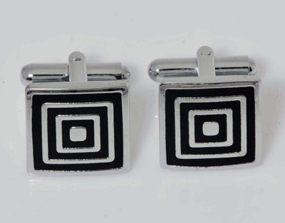 

Tiekart Stainless Steel Cufflink(Black)