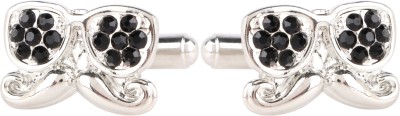 TRIPIN Brass Cufflink Set(Silver, Black)