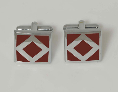 

Tiekart Stainless Steel Cufflink(Maroon)