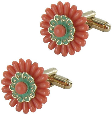 

The Museum Outlet Metal Cufflink(Pink, Gold, Multicolor), Gold;multicolor;pink