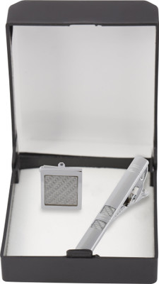 Paranoid Brass Cufflink & Tie Pin Set(Silver)