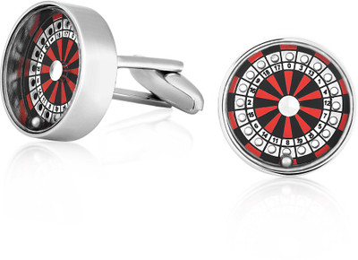 

Mahi Alloy Cufflink(Silver, Red, Black), Black;red;silver