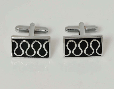 

Tiekart Stainless Steel Cufflink(Black)
