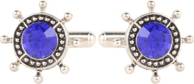 TRIPIN Brass Cufflink Set(Silver, Blue)