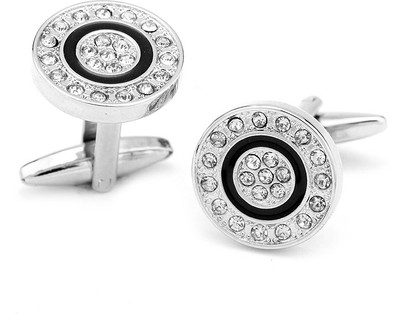 

SS Enamel, Crystal Cufflink(Black, Silver)