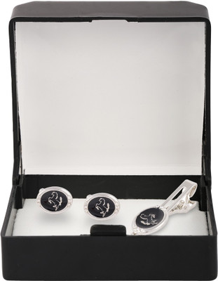 Paranoid Brass Cufflink & Tie Pin Set(Black)