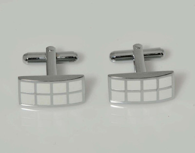 

Tiekart Stainless Steel Cufflink(White)