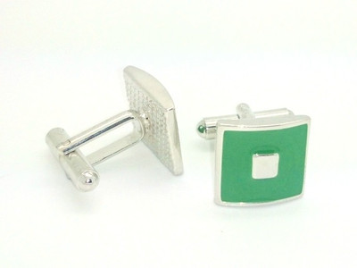 Leaf Jewel Alloy Cufflink(Silver)