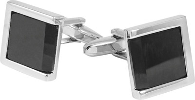 

Ammvi Creations Stainless Steel Cufflink(Silver, Black), Black;silver