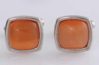 

Tiekart Stainless Steel Cufflink(Orange)