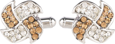 TRIPIN Brass Cufflink Set(Silver, Brown)