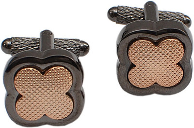 Alvaro Brass Cufflink Set(Black, Gold)