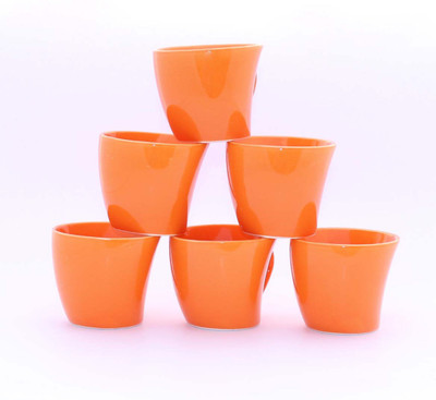 

Aarzool Ceramic(Orange, Pack of 6)