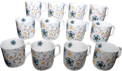 

Amazecart Bone China Tea & Coffee Cups Set of 12 Pieces (150 ml) Bone China(Multicolor, Pack of 12)