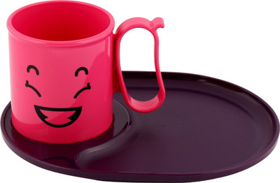 

Tupperware cup and saucer Plastic(Pink, Black, Pack of 2)