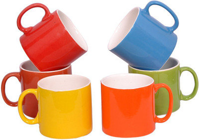 

Elite Handicrafts Multicolor Tea Cups Set Of 6 With White Inside Ceramic(Multicolor, Pack of 6)