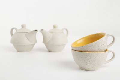 

Caffeine Ceramic(Yellow, Beige, Pack of 4)