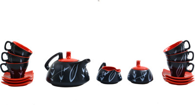 

Caffeine Black Bamboo Stoneware(Black, Pack of 15)