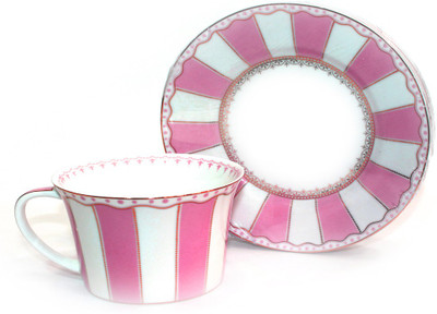 

MeraHomeStore Porcelain(White, Pink, Pack of 6)