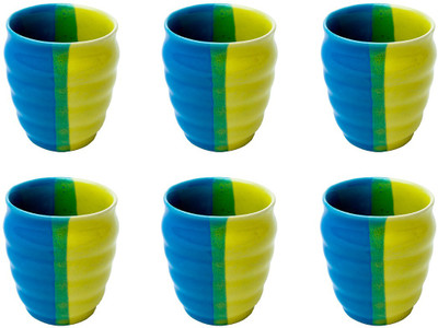 

Elite Handicrafts Blue Green and Yellow Kulhar Tea Cups Set of 6 - Best for Self Use; and Diwali, Dhanteras & Festive Gifts Ceramic(Blue, Green, Pack of 6)