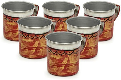 

Kaushalam Cup Set Of 6 Red Stainless Steel(Red, Pack of 6)