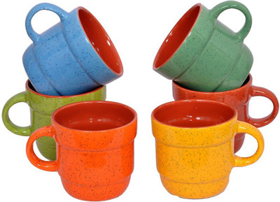 

Elite Handicrafts Set Of 6 Multicolor Ceramic Tea Cups Ceramic(Multicolor, Pack of 6)