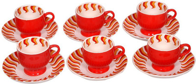 

Elite Handicrafts Ceramic(Red, Pack of 12)