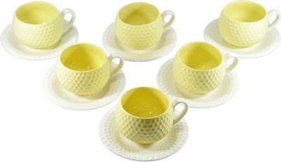 

White Gold Golf Porcelain(Yellow, Pack of 6)