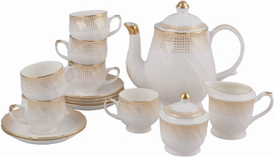 

BP Bharat Bone China(Gold, White, Pack of 15)