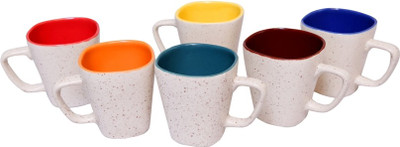 KV ENTERPRISES1 KV3CHOKO Ceramic Mug(250 ml, Pack of 6), Multicolor