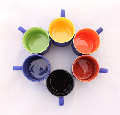 

Aarzool Ceramic(Multicolor, Pack of 6)