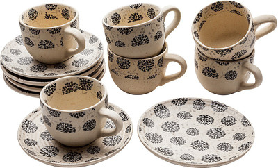 

Elite Handicrafts Cups and Saucers Set Ceramic(White, Pack of 12)