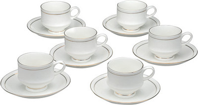 

Clay Craft Bone China(White, Pack of 12)