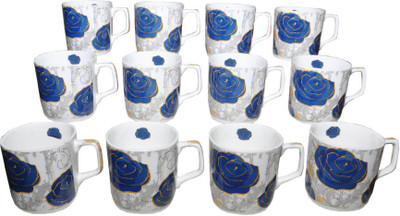 

Amazecart Bone China Tea & Coffee Cups Set of 12 Pieces (150 ml) Bone China(Multicolor, Pack of 12)
