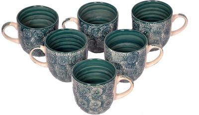 

Elite Handicrafts Ceramic(Green, Pack of 6)
