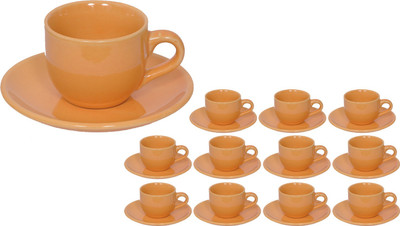 

Elite Handicrafts Stoneware_Cups_Saucers_Set Ceramic(Beige, Pack of 24)